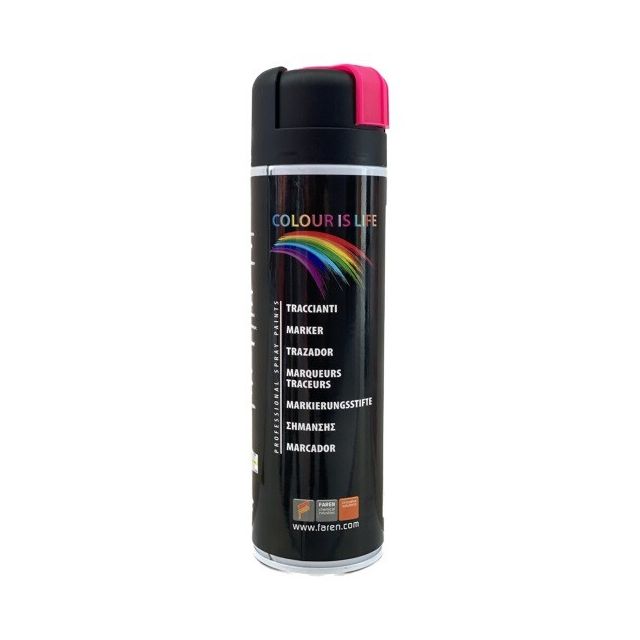Spray de pintura acrílica rosa fluorescente 500 ml. (Faren 8VG500)