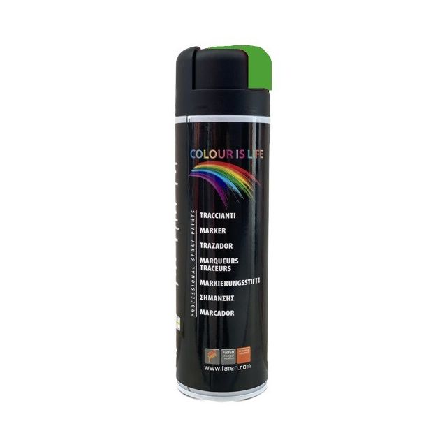 Spray de pintura acrílica verde fluorescente 500 ml. (Faren 8VE500)