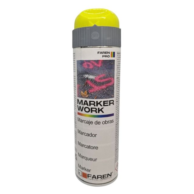 Spray de pintura acrílica amarilla fluorescente 500 ml. (Faren 3VA500)