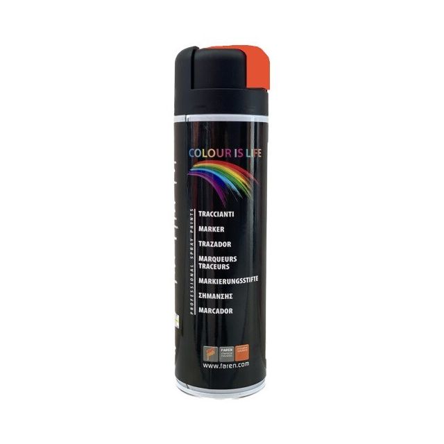 Spray de pintura acrílica naranja fluorescente 500 ml. (Faren 3VD500)