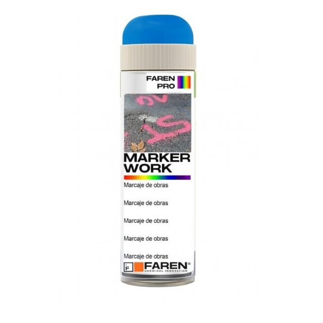 Spray de pintura acrílica azul fluorescente 500 ml. (Faren 3VB500)