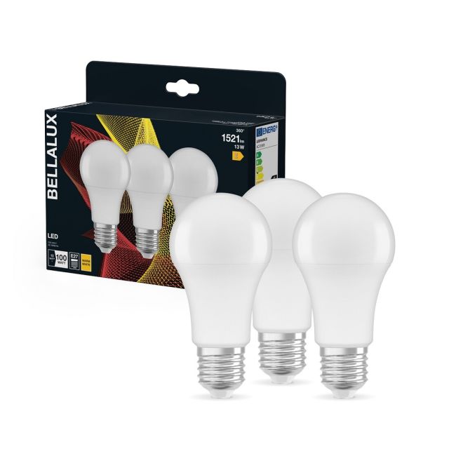 Pack de 3 lámparas Led estándar E27 13W 4000K (Bellalux 4058075595620)