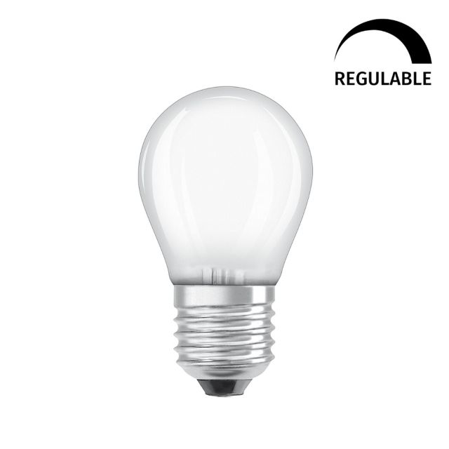 Lámpara esférica cristal Led mate Retrofit regulable E27 3,4W 2700°K 470Lm (Osram 443978)