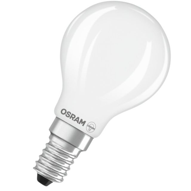 Lámpara esférica cristal Led mate Retrofit E14 3,4W 4000K 470Lm (Osram 468278)