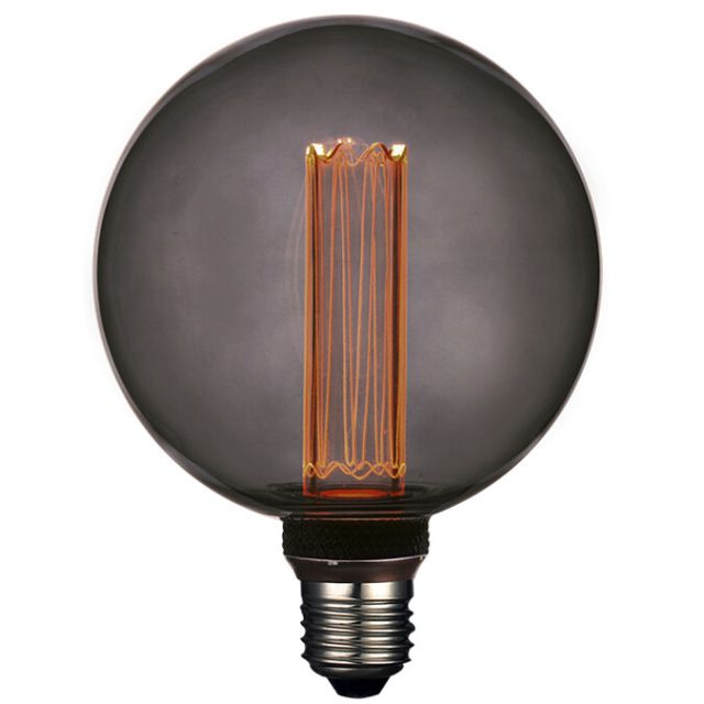 Lámpara globo cristal Led efecto incandescente smoky Ø125mm 4W 1800°K (F-Bright 2601216-S)