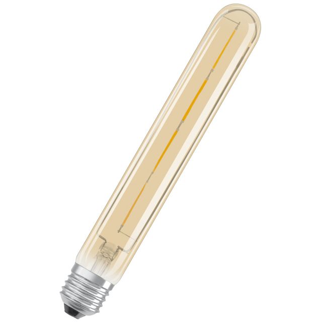 Lámpara tubular cristal Led edición Vintage 1906 Osram E27 4W 2400°K 28x204mm. (Osram 4058075808188)