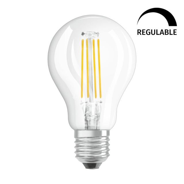 Lámpara esférica cristal Led clara Retrofit regulable E27 5W 4000°K 470Lm (Osram 4058075434844)
