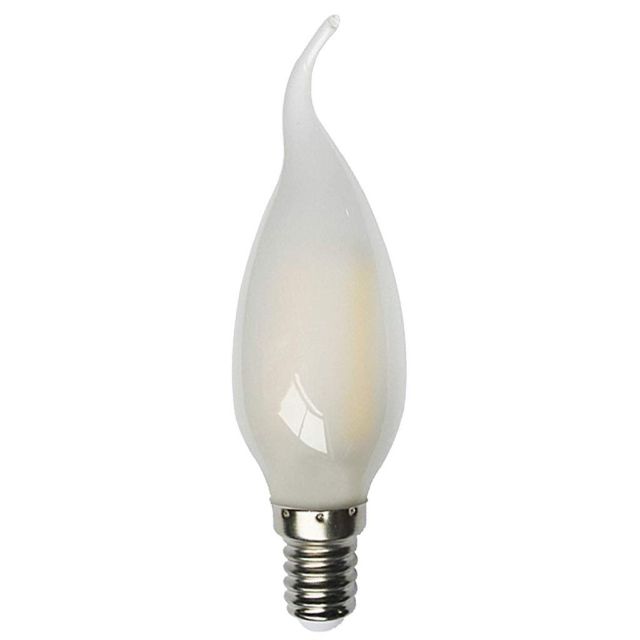 Lámpara vela punta torcida cristal Led mate E14 4W 2800°K 400Lm (F-BRIGHT 2601915)