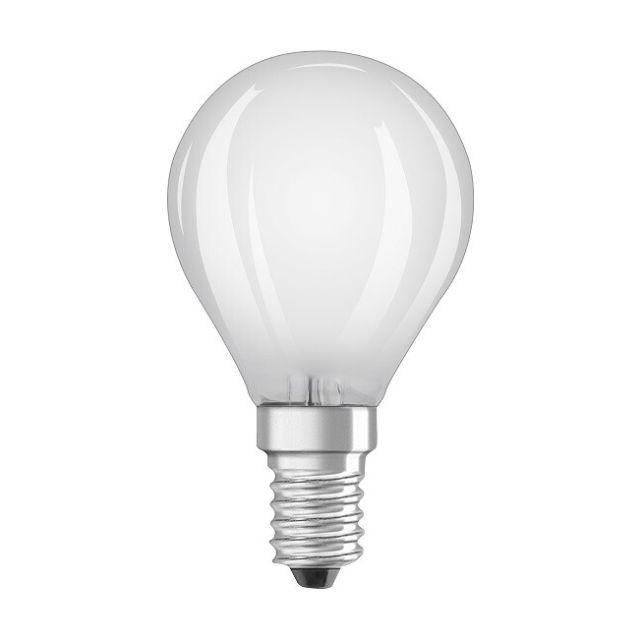 Lámpara esférica cristal mate Led E14 4W 2700K 470Lm (Bellalux 4058075115538)