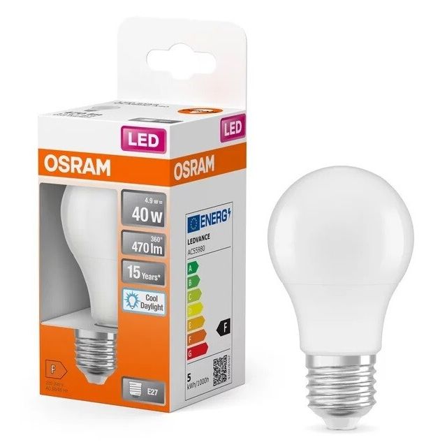Lámpara Led estándar E27 5,5W 470Lm 6500°K (Osram 4058075304192)