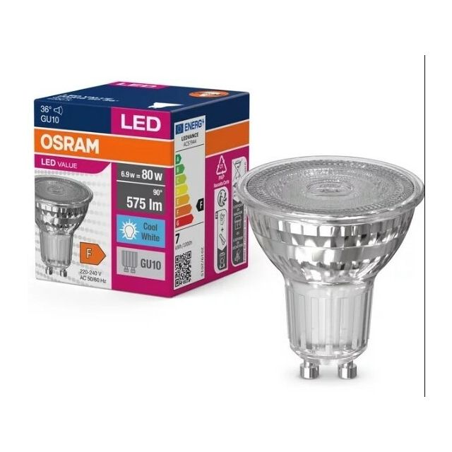 Lámpara Led Value GU10 6,9W 4000K 575Lm 36° (Osram 096660)
