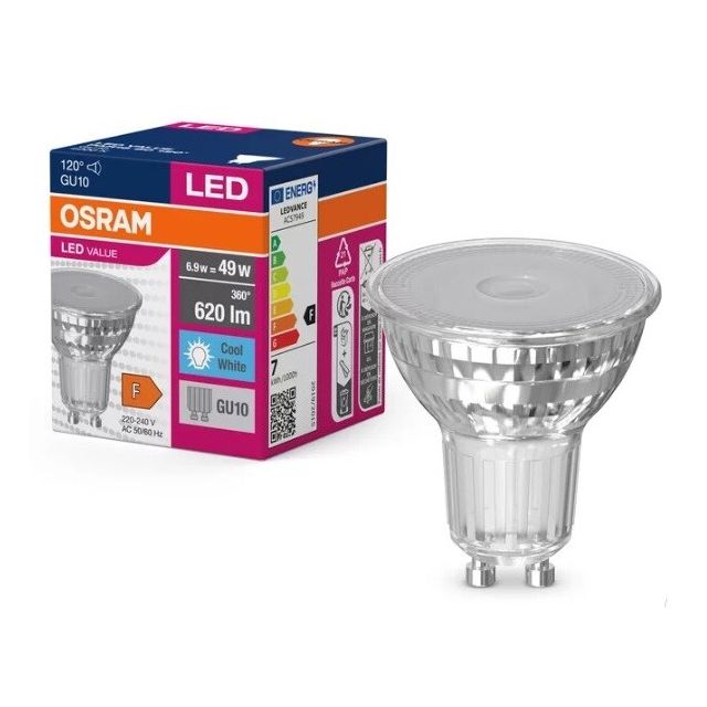 Lámpara Led Value GU10 6,9W 4000°K 620Lm 120° (Osram 096721)
