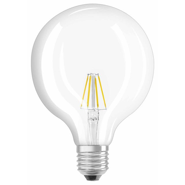 Lámpara globo cristal Led clara E27 7W 2700°K 173x125mm. (Osram 054174)