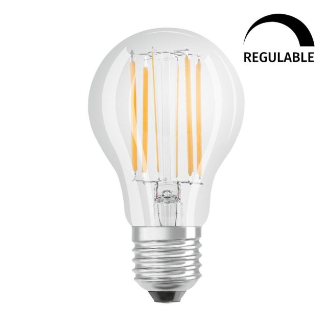 Lámpara estándar cristal Led clara Retrofit regulable 9W 2700°K 1055Lm (Osram 4058075287587)