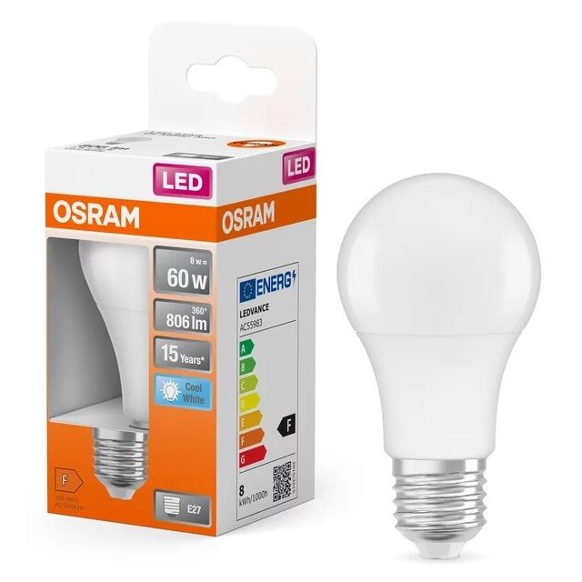 Lámpara Led estándar E27 8,5W 806Lm 4000°K (Osram 4058075430693)