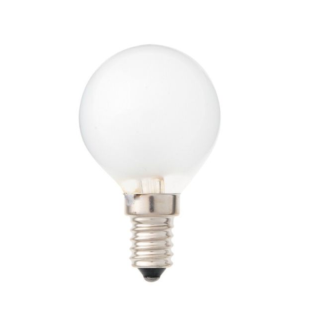 Lámpara incandescente esférica reforzada E14 40W 260Lm 45x77mm.