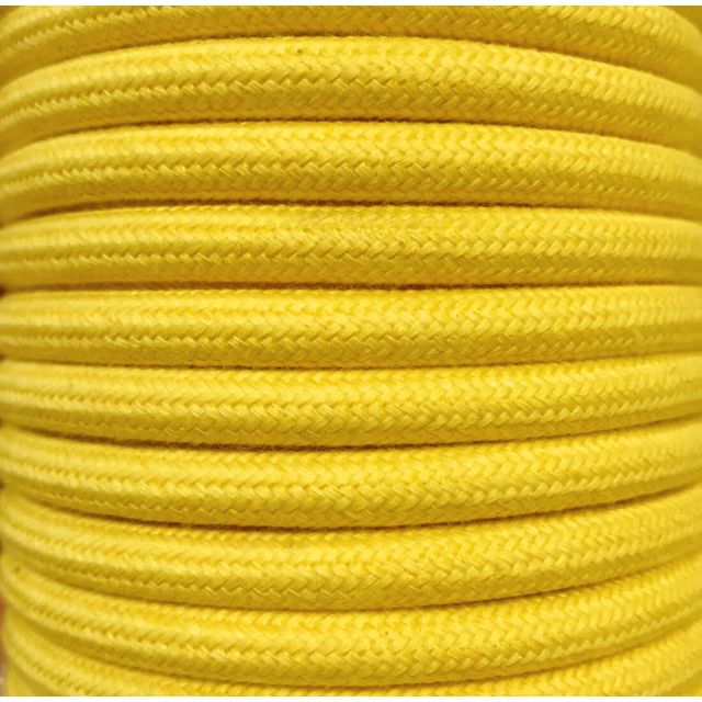 Tira 5 metros cable decorativo textil amarillo algodón liso (CIR62AL04)