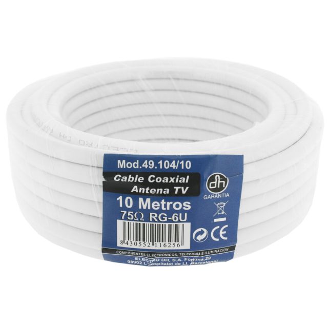 Rollo de 10 metros de cable coaxial TV 1mm. (DH 49.104/10)