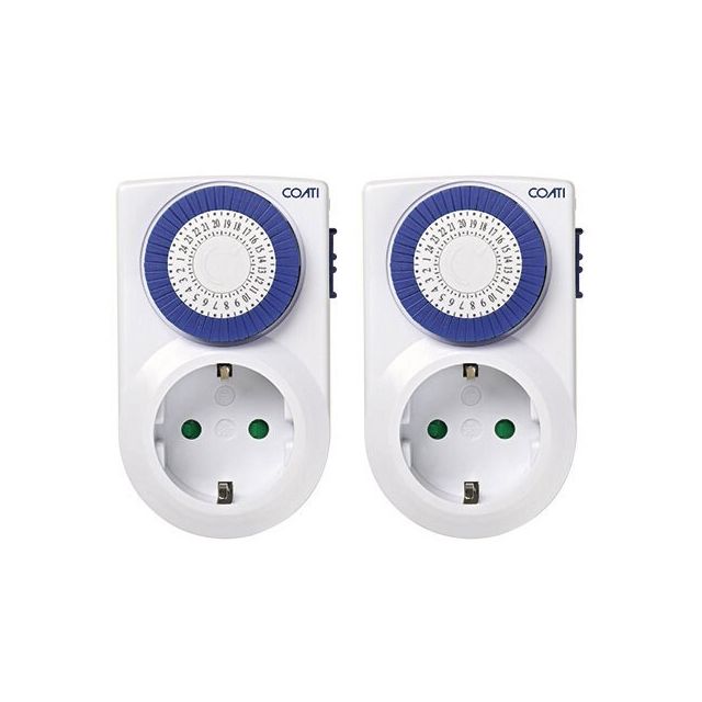 Pack 2 programador diario 24h. ajuste 30 min. blanco Coati (Simon AF131313)