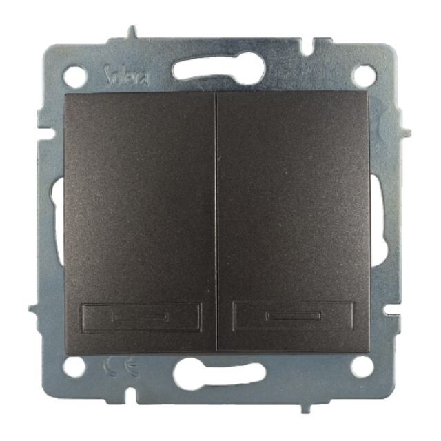 Doble interruptor conmutador de empotrar grafito Serie Europa (Solera ERP12NGQC)