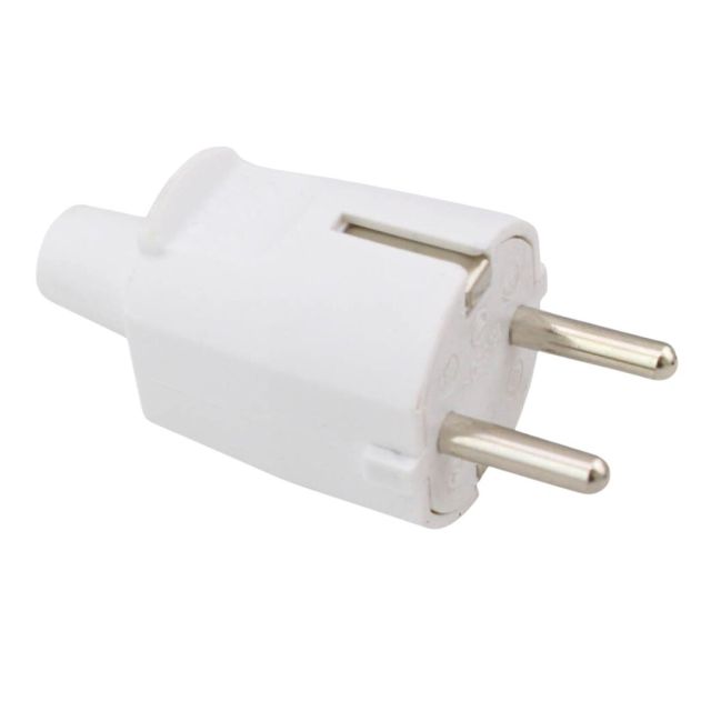 Clavija bipolar con TTL de goma blanca 16A 250V 4,8mm  (GSC 000200198)