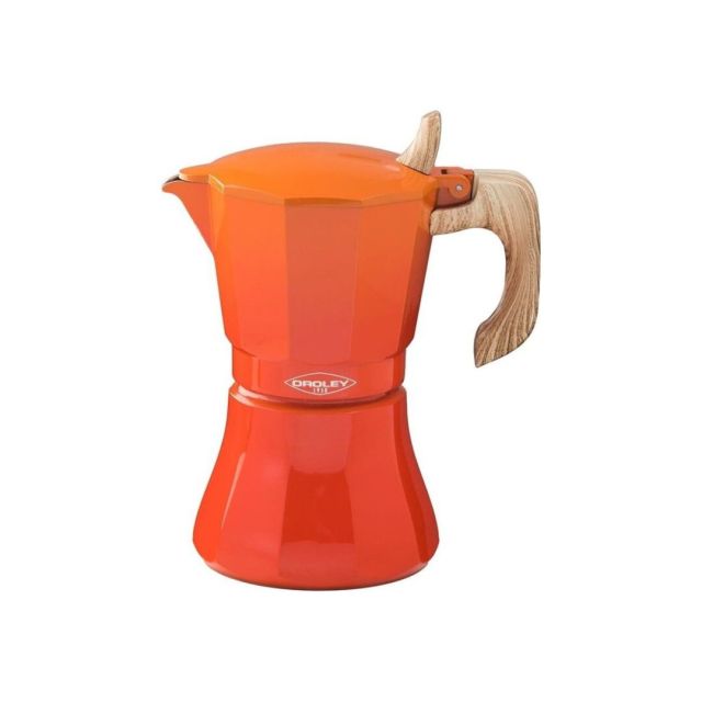 Cafetera de inducción "Petra" naranja 6 tazas con mango soft-touch (Oroley 215090306)