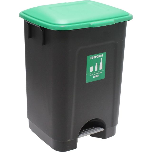 Cubo de basura con pedal verde 35L (Mader 06032)