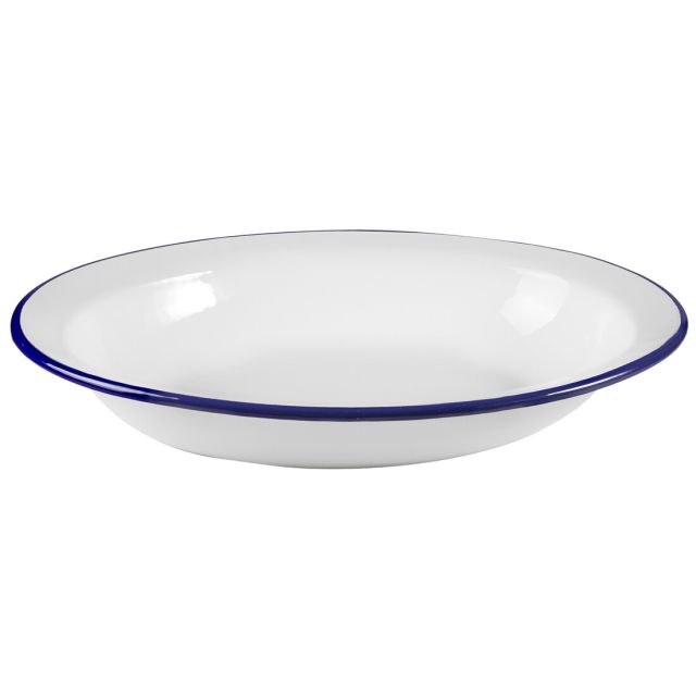 Fuente honda oval de acero esmaltado vitrificado 32x25,5cm. (Ibili 905232)