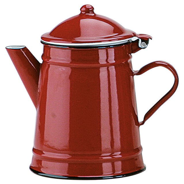 Cafetera cónica esmaltada vitrificada roja 1 L (Ibili 910210)