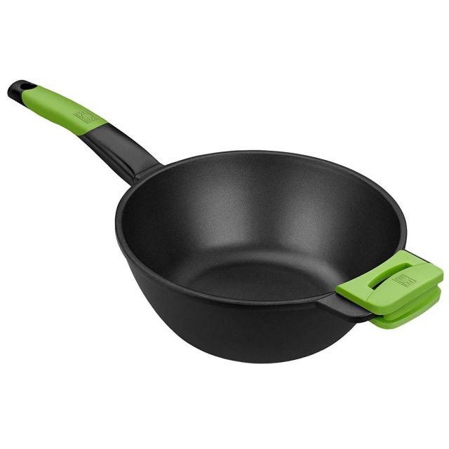 Wok Prior de aluminio fundido con mango y asa ø28cm. (Bra A121471)