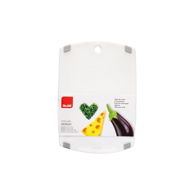 Tabla de cortar blanca 30x20x1,5cm (Ibili 749430)