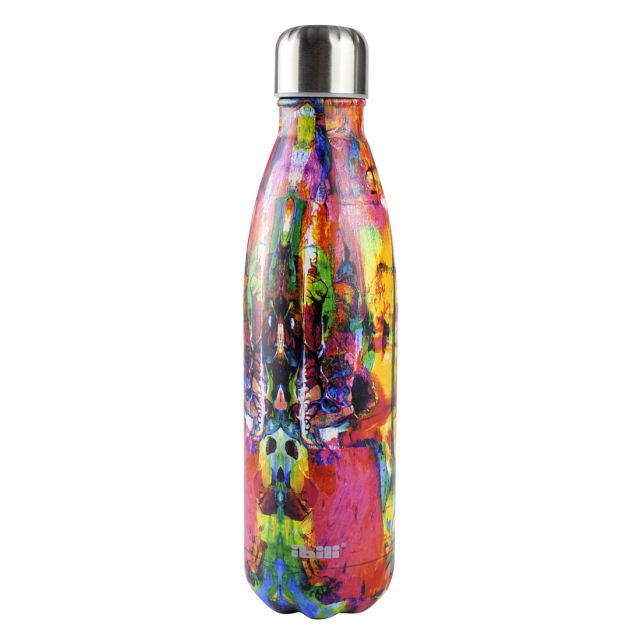 Botella termo de pared doble sin BPA inoxidable 18/10 500 ml. Lienzo (Ibili 758450Q)