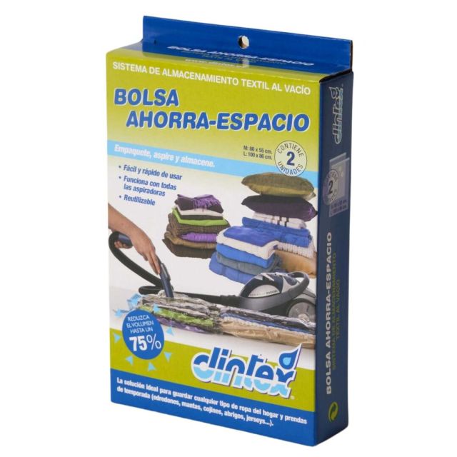 2 bolsas de almacenamiento al vacío ahorra espacio de 86x55cm y de 86x100cm (Dintex 36-040)