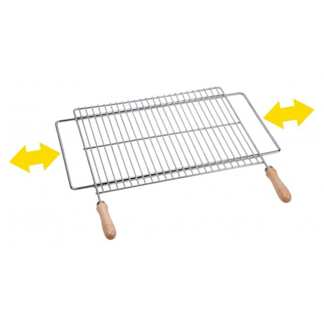 Parrilla barbacoa extensible zincada de 62 a 72cm x 40cm (Sauvic 2724)