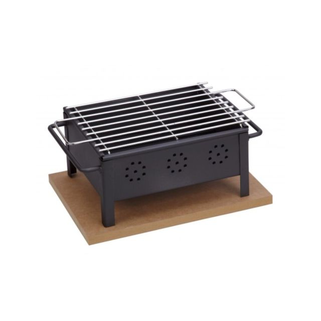 Barbacoa sobremesa parrilla inoxidable 30x25cm (Sauvic 2906)