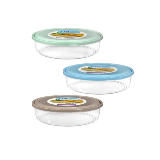 Taper de plástico redondo con tapa 2,75L Aral Micro  (Plastic 1640)