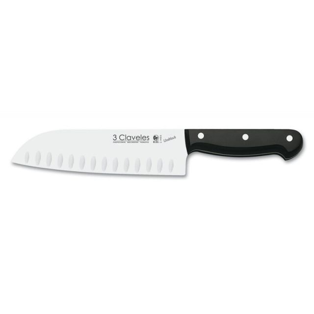 Cuchillo Santoku alveolado Uniblock acero inoxidable 18cm. (3 Claveles 01125)