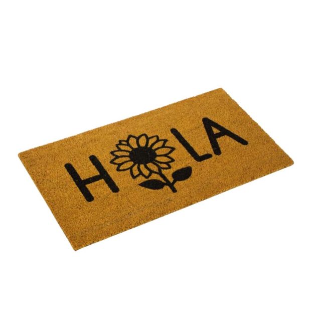 Felpudo coco natural modelo hola girasol 40x70cm (Dintex 50229)
