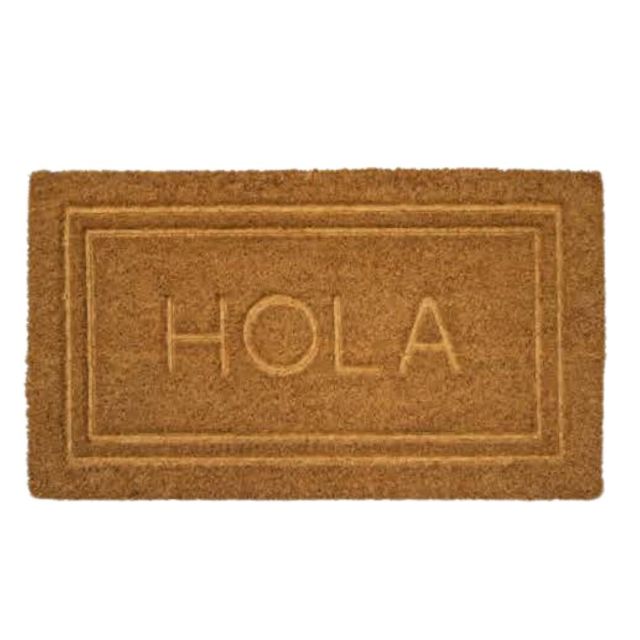 Felpudo coco prensado modelo hola 40x70cm (Dintex 50212)