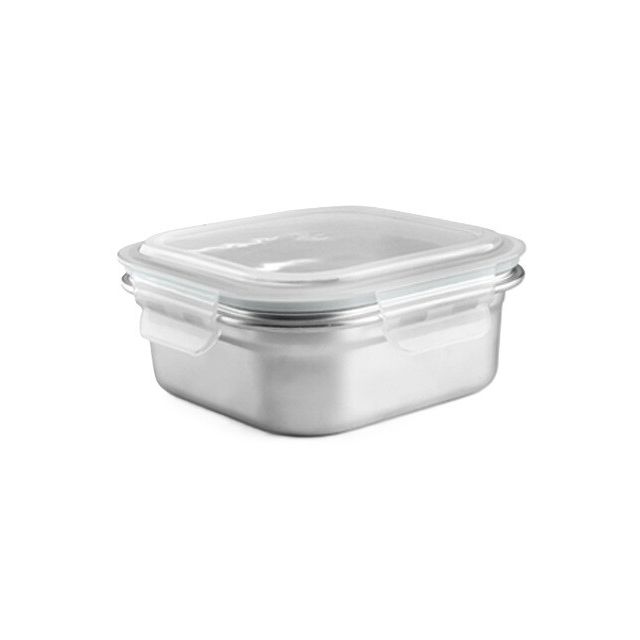 Táper inox cuadrado hermético microondas Keepklin 300 ml. (Ibili 669203)