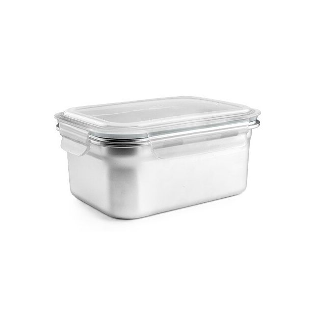 Táper inox rectangular hermético microondas Keepklin 800 ml. (Ibili 669308)