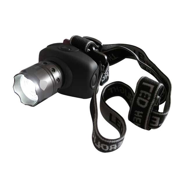 Linterna frontal Led con zoom 3W (DH 60.381) (Estuche)