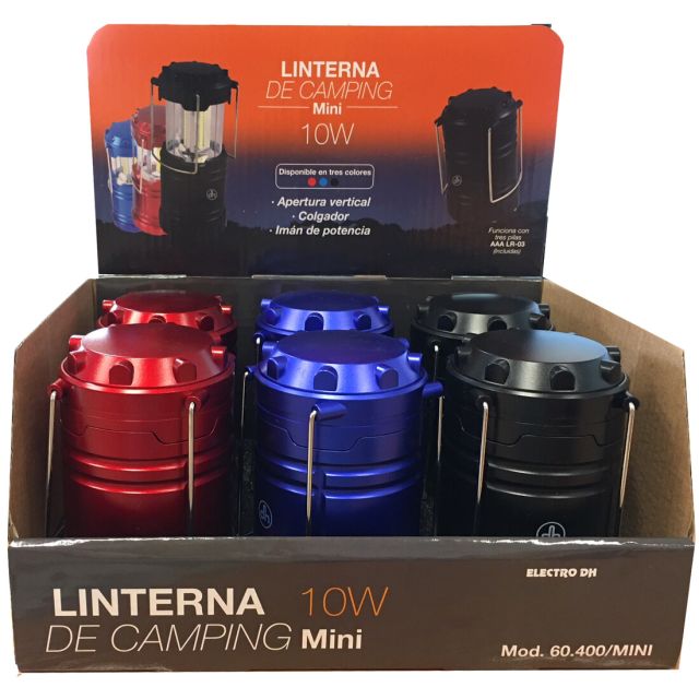 Expositor 6 unidades linterna Led camping mini 10W (Electro DH 60.400/MINI)