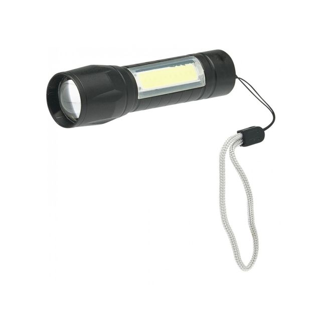 Mini linterna LED+COB negra recargable 1W 120ml (Velamp D89R)