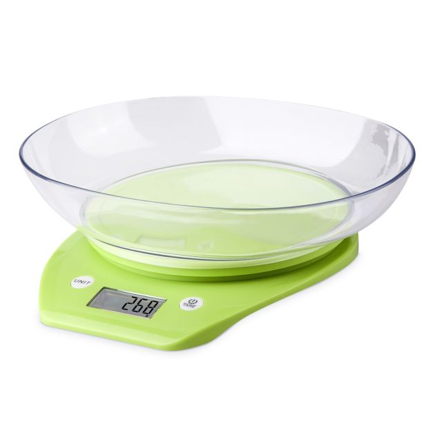 Báscula de cocina digital con bol de plástico 5 Kg. (GSC 2703057)