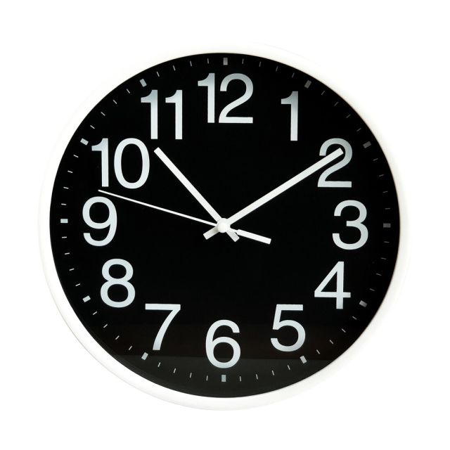 Reloj de pared blanco y negro ø25cm. (Electro DH 93.342)