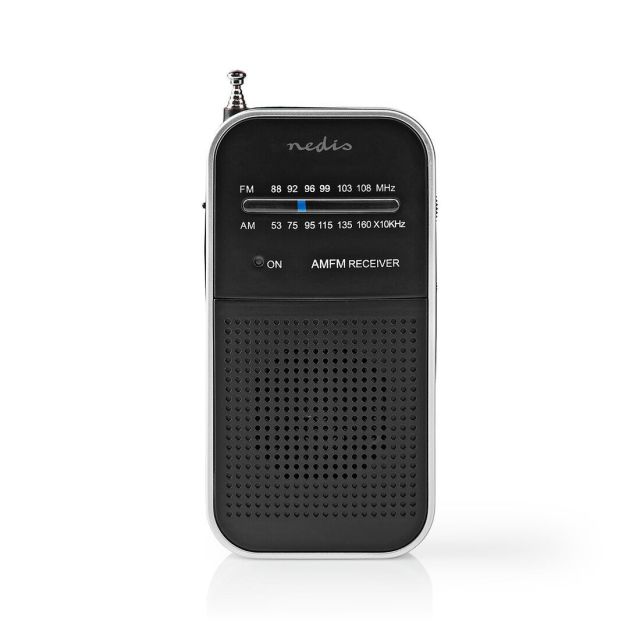 Radio analógica portátil AM/FM 1,5W negro (Nedis RDFM1110SI)