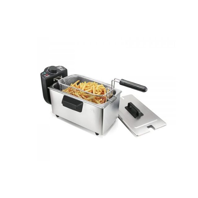 Freidora de aceite de acero inoxidable 2000W 3 L (HaegerDF-3SS.020A )