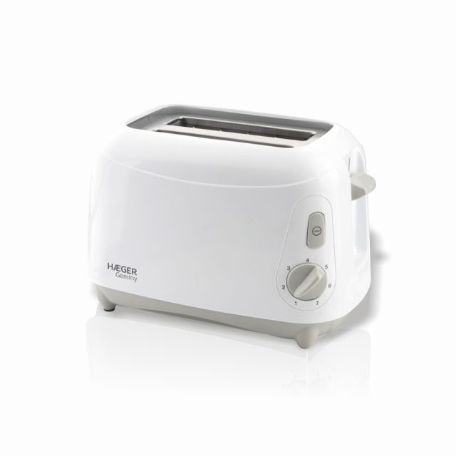 Tostadora 2 ranuras multifunción 900W blanca Haeger (TO-900.005A)