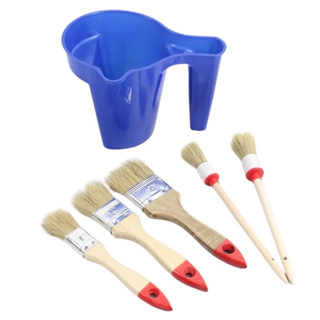 Juego de pintura recipiente, 3 paletinas y 2 brochas (Mader 68119)